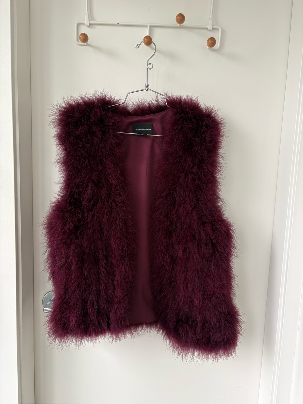 Club Monaco Women's Feather Vest in Plum Size L